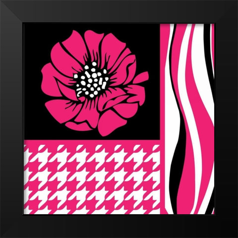 Bold Pink Flower IX Black Modern Wood Framed Art Print by ND Art and Design