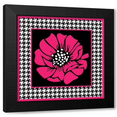 Bold Pink Flower XI Black Modern Wood Framed Art Print with Double Matting by ND Art and Design