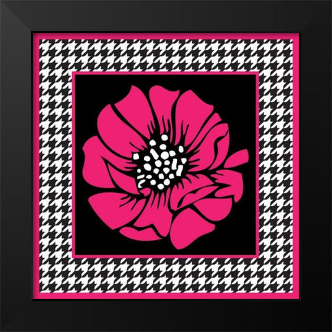 Bold Pink Flower XI Black Modern Wood Framed Art Print by ND Art and Design