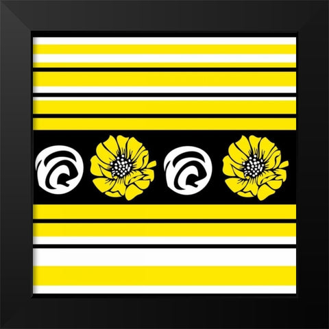 Bold Yellow Flower II Black Modern Wood Framed Art Print by ND Art and Design