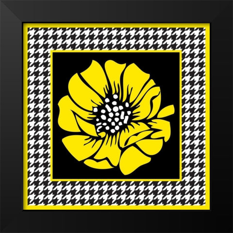 Bold Yellow Flower XI Black Modern Wood Framed Art Print by ND Art and Design