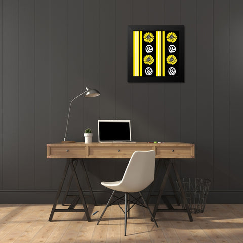 Bold Yellow Flower XII Black Modern Wood Framed Art Print by ND Art and Design