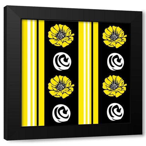 Bold Yellow Flower XII Black Modern Wood Framed Art Print with Double Matting by ND Art and Design