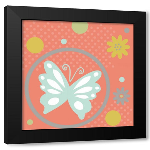 Butterflies and Blooms Tranquil VII Black Modern Wood Framed Art Print with Double Matting by ND Art and Design