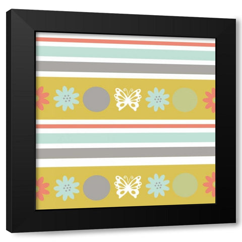 Butterflies and Blooms Tranquil VIII Black Modern Wood Framed Art Print with Double Matting by ND Art and Design