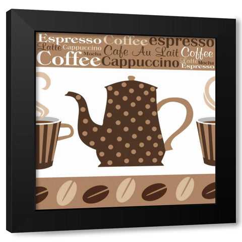 Cafe Au Lait Cocoa Latte II Black Modern Wood Framed Art Print by ND Art and Design