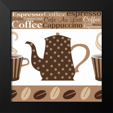 Cafe Au Lait Cocoa Latte II Black Modern Wood Framed Art Print by ND Art and Design