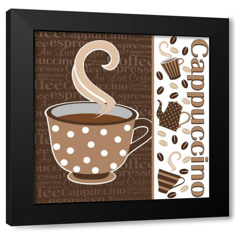 Cafe Au Lait Cocoa Latte IV Black Modern Wood Framed Art Print with Double Matting by ND Art and Design