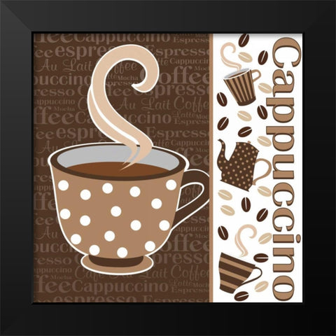 Cafe Au Lait Cocoa Latte IV Black Modern Wood Framed Art Print by ND Art and Design