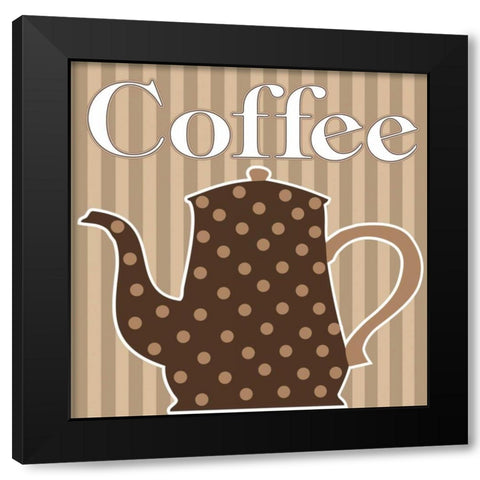 Cafe Au Lait Cocoa Latte V Black Modern Wood Framed Art Print with Double Matting by ND Art and Design
