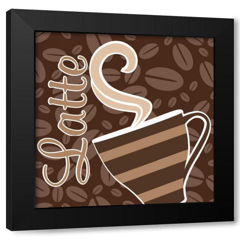 Cafe Au Lait Cocoa Latte VIII Black Modern Wood Framed Art Print by ND Art and Design
