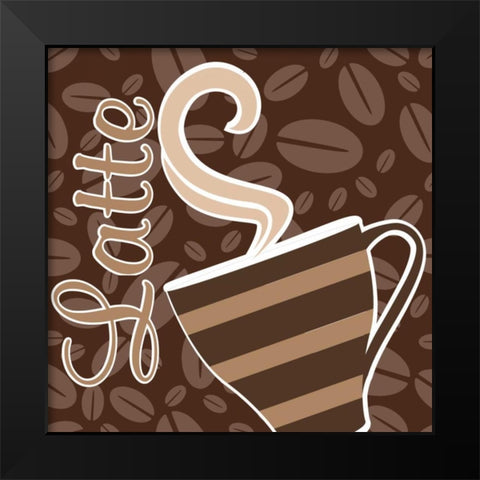 Cafe Au Lait Cocoa Latte VIII Black Modern Wood Framed Art Print by ND Art and Design