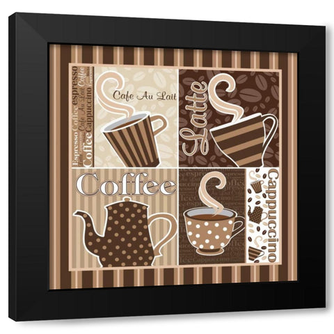 Cafe Au Lait Cocoa Latte XIII Black Modern Wood Framed Art Print by ND Art and Design