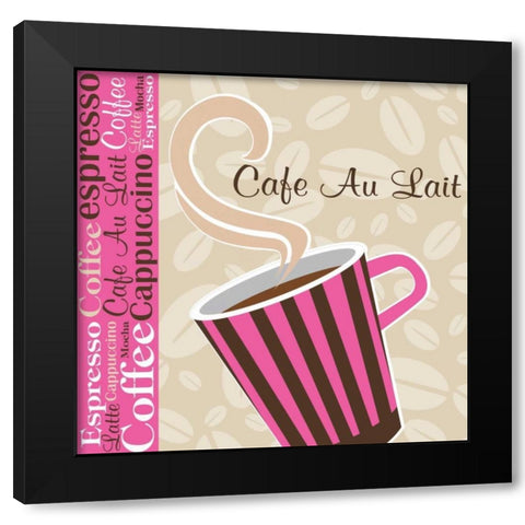 Cafe Au Lait Cocoa Punch I Black Modern Wood Framed Art Print with Double Matting by ND Art and Design