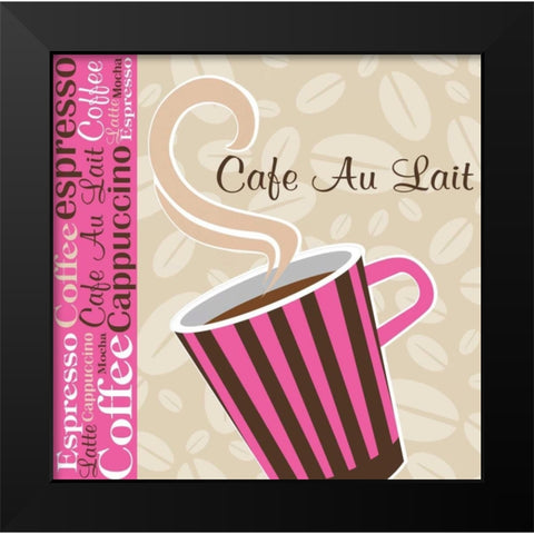 Cafe Au Lait Cocoa Punch I Black Modern Wood Framed Art Print by ND Art and Design