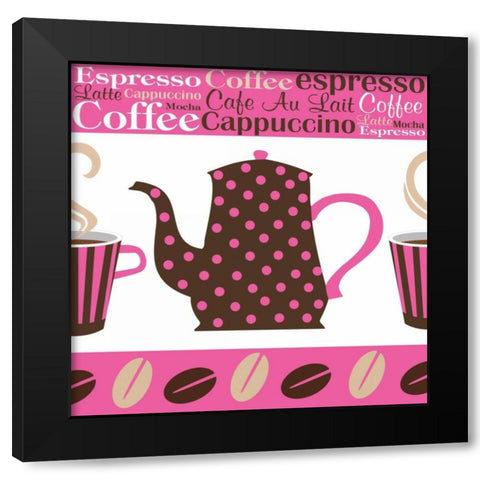 Cafe Au Lait Cocoa Punch III Black Modern Wood Framed Art Print by ND Art and Design