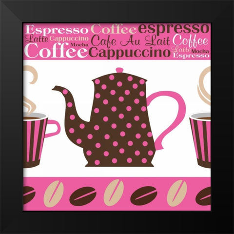 Cafe Au Lait Cocoa Punch III Black Modern Wood Framed Art Print by ND Art and Design
