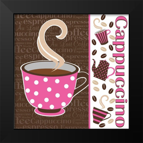 Cafe Au Lait Cocoa Punch V Black Modern Wood Framed Art Print by ND Art and Design