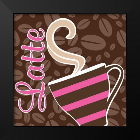 Cafe Au Lait Cocoa Punch IX Black Modern Wood Framed Art Print by ND Art and Design