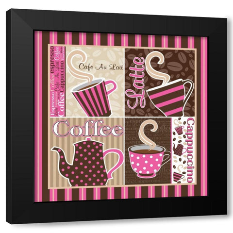 Cafe Au Lait Cocoa Punch XIII Black Modern Wood Framed Art Print by ND Art and Design