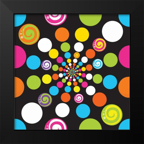 Candy Craze III Black Modern Wood Framed Art Print by ND Art and Design