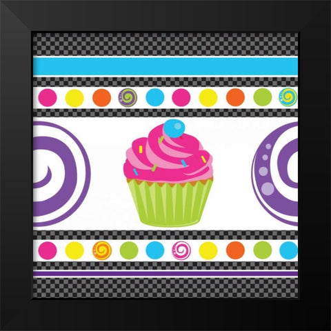 Candy Craze IV Black Modern Wood Framed Art Print by ND Art and Design