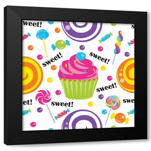 Candy Craze VI Black Modern Wood Framed Art Print with Double Matting by ND Art and Design