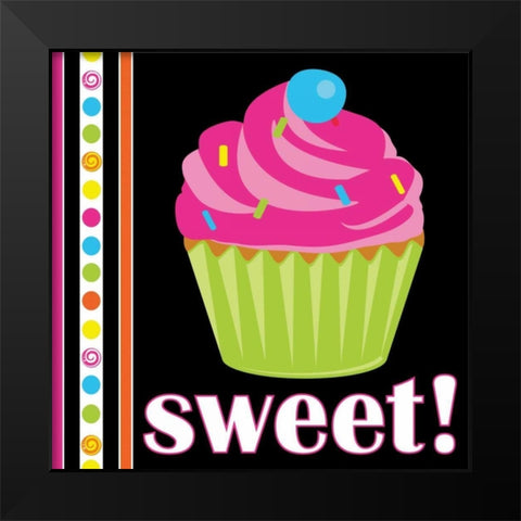 Candy Craze IX Black Modern Wood Framed Art Print by ND Art and Design