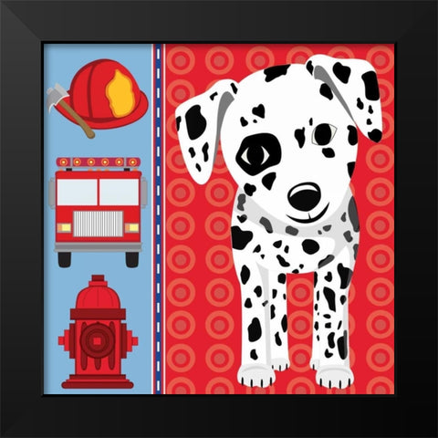 Fire Emergency XI Black Modern Wood Framed Art Print by ND Art and Design