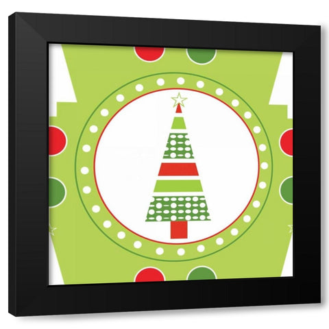 Joyous Holiday III Black Modern Wood Framed Art Print by ND Art and Design
