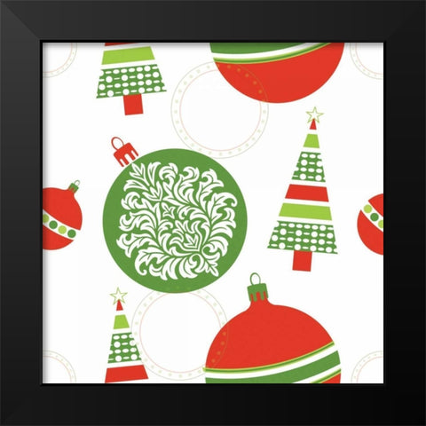 Joyous Holiday IV Black Modern Wood Framed Art Print by ND Art and Design