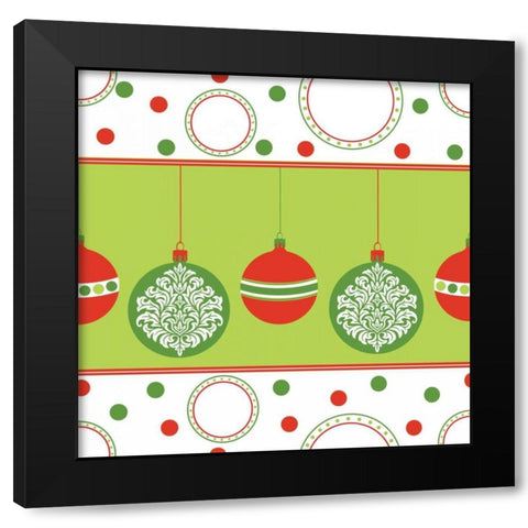 Joyous Holiday V Black Modern Wood Framed Art Print by ND Art and Design