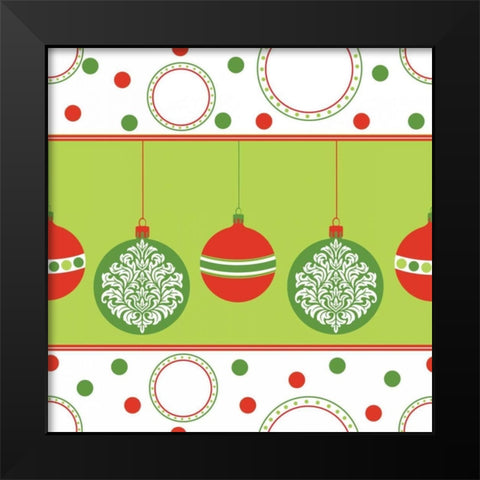 Joyous Holiday V Black Modern Wood Framed Art Print by ND Art and Design