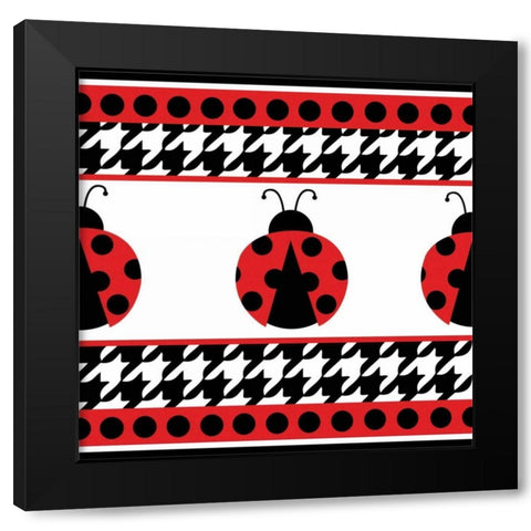 Ladybug I Black Modern Wood Framed Art Print with Double Matting by ND Art and Design