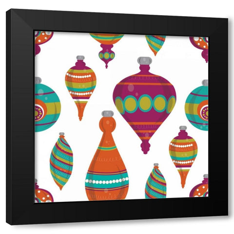 Mod Christmas III Black Modern Wood Framed Art Print by ND Art and Design