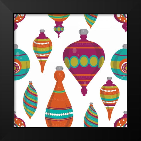 Mod Christmas III Black Modern Wood Framed Art Print by ND Art and Design