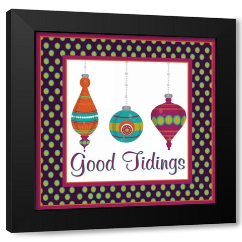 Mod Christmas IX Black Modern Wood Framed Art Print by ND Art and Design