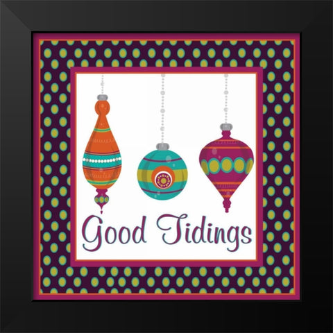 Mod Christmas IX Black Modern Wood Framed Art Print by ND Art and Design