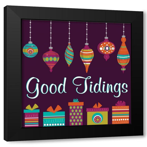 Mod Christmas X Black Modern Wood Framed Art Print by ND Art and Design