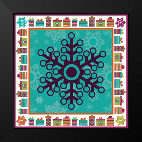 Mod Christmas XII Black Modern Wood Framed Art Print by ND Art and Design