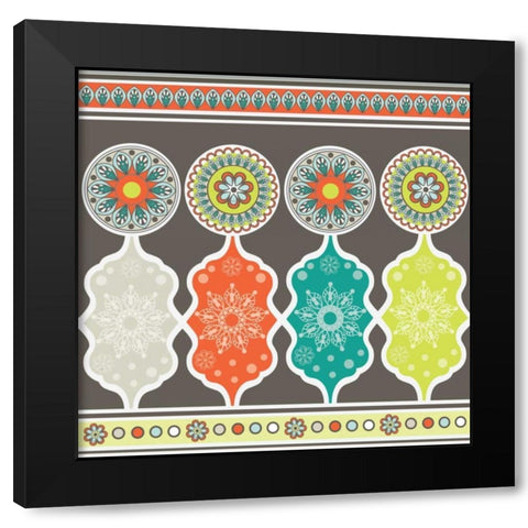 Modern Day Moroccan Fiesta IV Black Modern Wood Framed Art Print by ND Art and Design