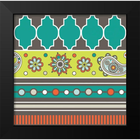 Modern Day Moroccan Fiesta V Black Modern Wood Framed Art Print by ND Art and Design
