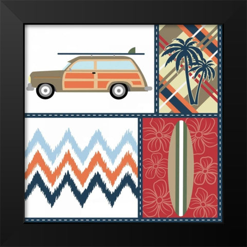 Surf VII Black Modern Wood Framed Art Print by ND Art and Design