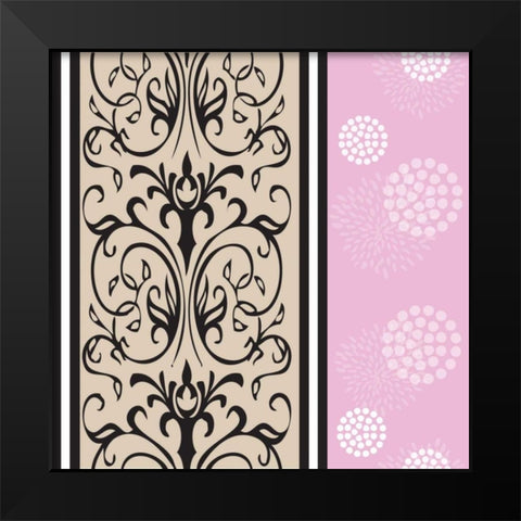 Tea Time IV Black Modern Wood Framed Art Print by ND Art and Design