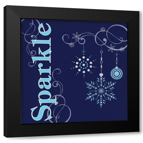 Winter Sparkle I Black Modern Wood Framed Art Print by ND Art and Design