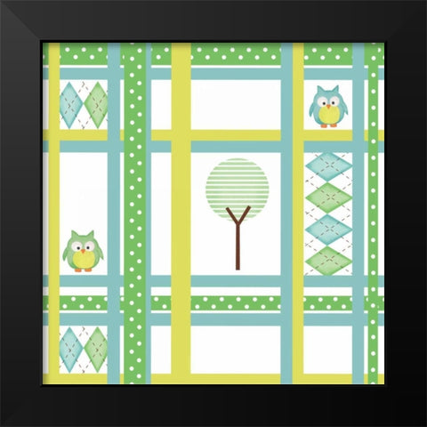 Hoot Blue V Black Modern Wood Framed Art Print by ND Art and Design