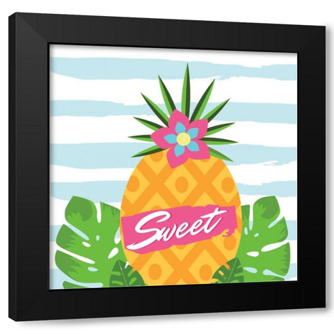 Tropical I Black Modern Wood Framed Art Print by ND Art and Design
