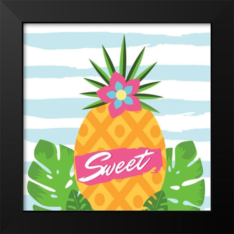 Tropical I Black Modern Wood Framed Art Print by ND Art and Design