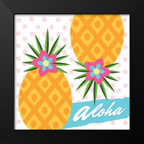 Tropical III Black Modern Wood Framed Art Print by ND Art and Design