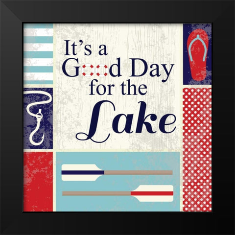 Lake I Black Modern Wood Framed Art Print by ND Art and Design